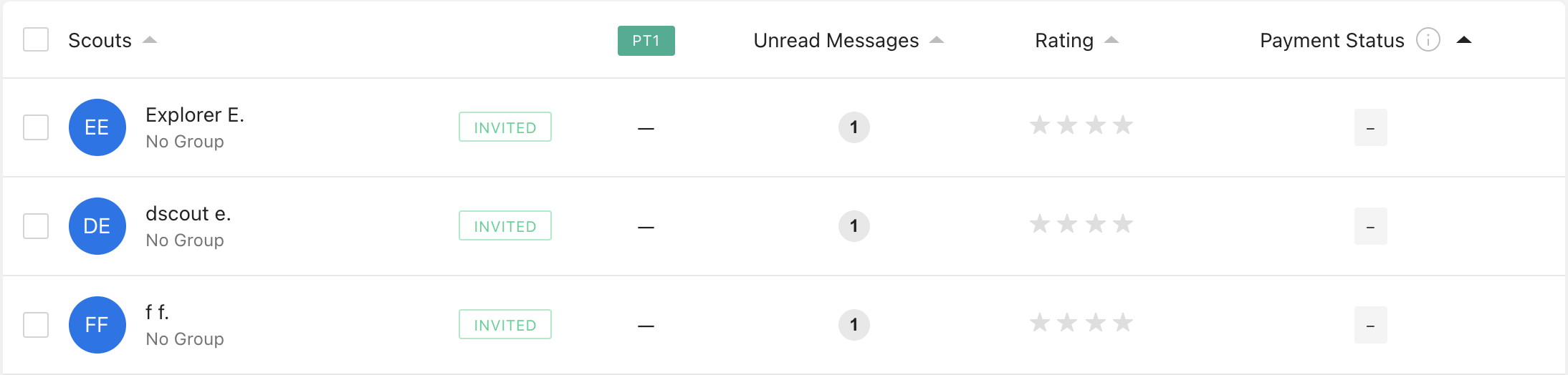 Diary Manage table payment status column